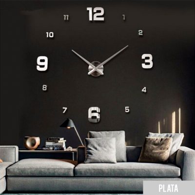 Reloj Mural BIG con Números en 3D de Acrílico Espejado